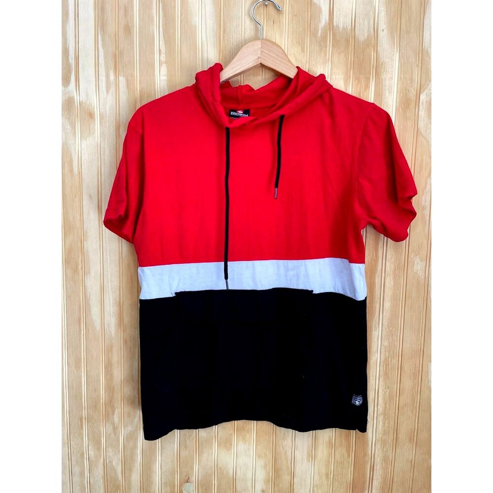 SouthPole authentic Collection hooded T shirt Y2K retro color block casual men M